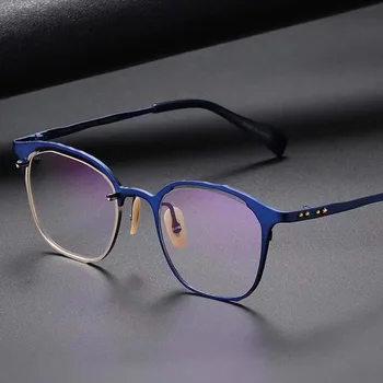 Новая модная квадратная оправа для очков мужские дизайнерские классические оптические очки из чистого титана для чтения при близорукости женские персонализированные очки