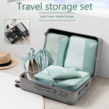 Новые 6шт упаковочных кубиков для путешествий, портативный упаковочный органайзер для багажа, компактный органайзер для чемодана, куб для брызгозащищенного хранения для путешествий