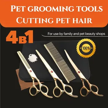 Ножницы для стрижки домашних животных, Инструмент для стрижки волос, Набор Ножниц для стрижки кошек и собак