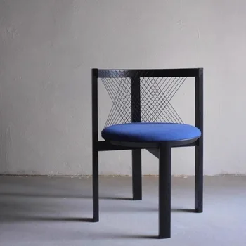 Обеденный стул для макияжа Mid Century Ins, кресло со спинкой, Деревянный дизайнерский стул, роскошный стул с серпантином, мебель для дома Sillas, WKDC