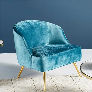 Одноместный диван Nordic Light из роскошной ткани, гостиничное кресло, дизайнерская фотография, модное кресло для отдыха из нержавеющей стали
