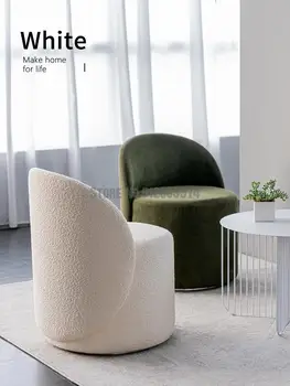 Одноместный диван-кресло из вельвета в скандинавском стиле в стиле ретро, Простой одноместный стул для дома, Маленькая квартира, Вращающийся стул для отдыха на балконе