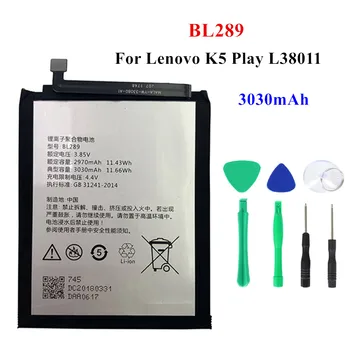 Оригинальный аккумулятор BL289 емкостью 3030 мАч для Lenovo K5 Play L38011, замена батареек для телефона Bateria + Инструменты