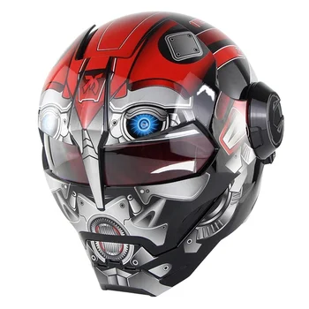 Откидной шлем Harley для мотокросса в ретро-стиле, сертифицированный D.O.T. Мотоциклетный шлем-трансформер Iron Man
