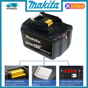 Перезаряжаемый 18 В 100% Оригинальный Литий-ионный аккумулятор Makita 9.0Ач ForMakita BL1830 BL1815 BL1860 BL1840 Сменный Аккумулятор Для электроинструмента