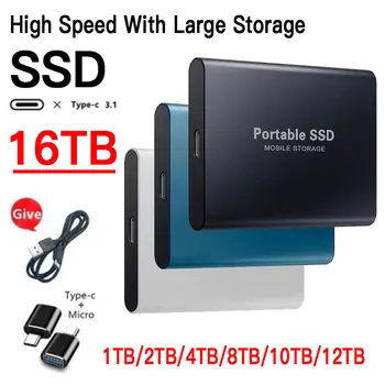 Популярный жесткий диск емкостью 1 ТБ для настольных ПК/ ноутбуков SSD 500 Г Высокоскоростной твердотельный накопитель Портативный внешний мобильный накопитель большого объема
