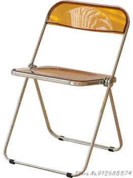 Прозрачный стул Nordic складной стул ins чистый красный обеденный стул с домашней спинкой современный минималистичный акриловый стул для макияжа