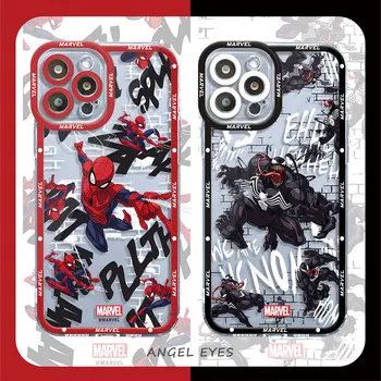 Прозрачный чехол Marvel SpiderMan Venom Spide для Xiaomi Redmi Note 11 Pro 9C 10 Prime 8 Pro Poco X3 NFC 11 Lite M3 с Прозрачной крышкой