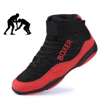 Профессиональная боксерская обувь Мужская Легкие Боксерские кроссовки для мужчин Удобная Борцовская обувь Противоскользящие борцовские кроссовки