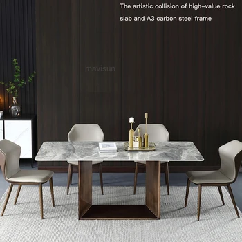 Прямоугольный Практичный Обеденный стол с мраморной столешницей Большой Высококачественный Стол Мебель для дома Mesa Cocina Кухня Бытовая