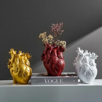 Реалистичные Анатомические цветочные горшки в форме сердца, Вазы, контейнеры для сушеных цветов, горшки, скульптура тела, Цветочный горшок, украшения для домашнего декора