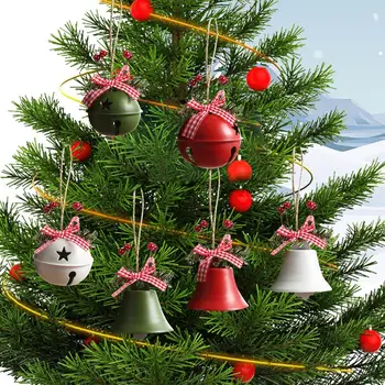 Рождественские колокольчики, украшения для елки, Подвесной орнамент, Подвесная подвеска на дверь Санта-Клауса, подарок в виде колокольчика, Рождественский декор