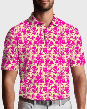 Розовые футболки-поло Azalea с художественным принтом, трендовая летняя одежда на заказ с коротким рукавом