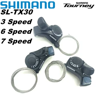 Рычаг переключения передач велосипеда Shimano Tourney SL TX30 6s 7s 18s 21s Скоростные переключатели SL-TX30, кабель внутренней передачи в комплекте