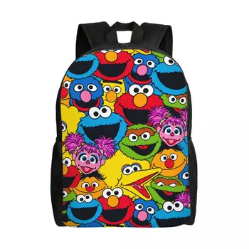 Рюкзак для ноутбука Sesame Street Cookie Monster для женщин и мужчин, модная сумка для книг для студентов колледжа, сумка Happy Elmo