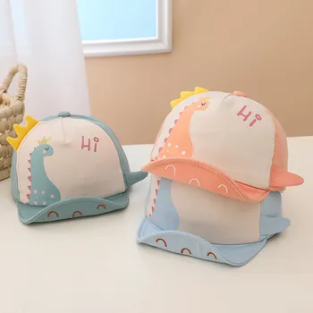 Сетчатая бейсболка для новорожденных малышей, летняя Дышащая мягкая кепка с козырьком для мальчиков и девочек, Весенне-летняя солнцезащитная шляпа, Милая кепка с мультяшным принтом
