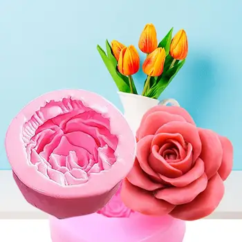 Силиконовая форма в виде цветка розы, помадное мыло, 3D форма для торта, кекс, желе, конфеты, шоколадное украшение, кухонные принадлежности для выпечки