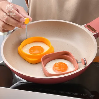 Силиконовый двусторонний инструмент для приготовления яиц Форма для яиц для завтрака с ручкой Квадратная Круглая Для приготовления блинов двойного назначения Кухонные принадлежности