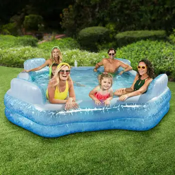 Синий надувной семейный бассейн Great Escape для детей от 6 лет и старше