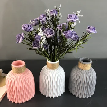 Скандинавская ваза для цветов Домашний декор Современная имитация Керамической вазы Цветочная композиция с рябью на воде Цветочные горшки для комнатных цветов