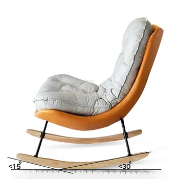 Скандинавские кожаные стулья для гостиной Современная роскошная бытовая мебель Ленивый диван Кресло-качалка Домашнее кресло для отдыха на балконе D
