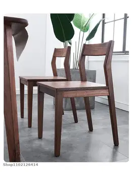 Скандинавский обеденный стул из цельного дерева, стул из вишневого дерева, современный минималистский письменный стул, обеденный стул со спинкой для маленькой квартиры, обеденный стул со спинкой