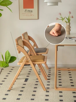 Складной стул Бытовое кресло из массива дерева, Кресло для конференций, Штабелируемый стол, Простая мебель для столовой, Мебель для дома