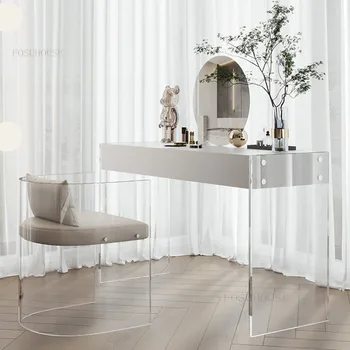 Современные минималистичные акриловые комоды для мебели спальни Дизайнерский легкий Роскошный туалетный столик для домашнего отдыха в спальне