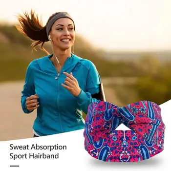 Спортивная лента для волос, впитывающая пот, женские повязки для йоги в богемном стиле, высокая эластичность, дизайн узла для поглощения пота для занятий спортом