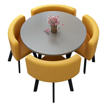 Столовая В маленькой квартире, Комбинация стола и стула, круглый стол, Обеденный стол, набор мебели