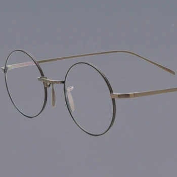 Тонкие легкие Круглые титановые очки для чтения для мужчин Очки простого дизайна Винтажные женские очки с оптическими линзами в оправе