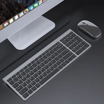 Тонкий комплект беспроводной USB клавиатуры и мыши 2,4 ГГц, комбинированная клавиатура и мышь Plug And Play, эргономичные перезаряжаемые клавиатуры и мыши