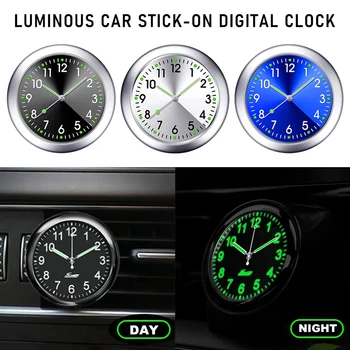 Универсальные автомобильные мини-часы с подсветкой, встроенные в автомобиль Механические Кварцевые часы, автоматический Орнамент, 40-миллиметровые цифровые часы