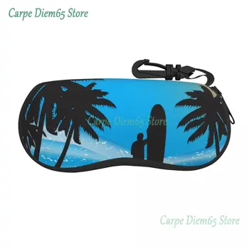 Футляр для очков, мягкая сумка для очков, фон для тропического серфинга, портативная коробка для солнцезащитных очков, сумка для очков, футляр для очков