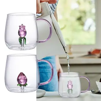 Хрустальные чашки Стеклянная крышка для блюда миска подстаканник Оборудование Инструменты для ногтей 3D стеклянная чашка для питья с клубникой кухонные принадлежности