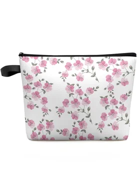 Цветочные минималистичные растительные фиолетовые женские косметички-футляры, женская сумка для хранения на молнии, женские дорожные маленькие сумочки