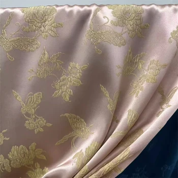 Шелковое слегка эластичное морщинистое платье-рубашка Hanfu Материал для шитья одежды Аксессуары 28 метров жаккардовой парчи и шелковой ткани momme