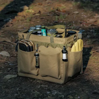 Ящик для хранения инструментов на открытом воздухе, сумка для хранения в кемпинге, многофункциональная сумка-тоут большой емкости, сумка для пикника, аксессуары для пеших прогулок