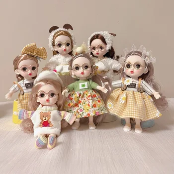 куклы Bjd 17 см, модные мини-игрушки для девочек, одежда для кукол, подарок для девочек на день рождения, игрушки для кукол, украшения для стола с ручными куклами